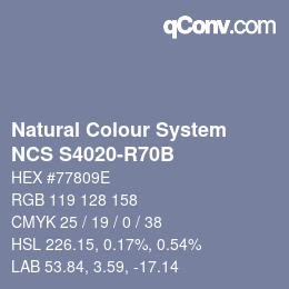 カラーコード: Natural Colour System<br>NCS S4020-R70B - Rotblau | qconv.com
