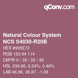 カラーコード: Natural Colour System<br>NCS S4030-R20B - Violett | qconv.com