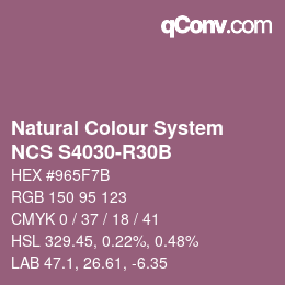 カラーコード: Natural Colour System<br>NCS S4030-R30B - Violett | qconv.com