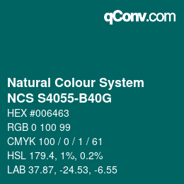 Color code: Natural Colour System<br>NCS S4055-B40G - Grün | qconv.com