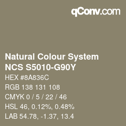 Farbcode: Natural Colour System<br>NCS S5010-G90Y - Gelbgrau | qconv.com