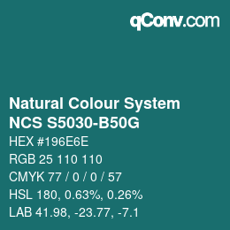 カラーコード: Natural Colour System<br>NCS S5030-B50G - Blau | qconv.com