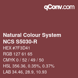 Color code: Natural Colour System<br>NCS S5030-R - Braunrot | qconv.com