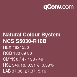 カラーコード: Natural Colour System<br>NCS S5030-R10B - Blaurot | qconv.com