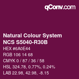 Color code: Natural Colour System<br>NCS S5040-R30B - Dunkelviolett | qconv.com