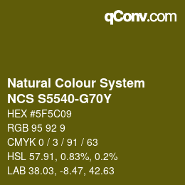 Color code: Natural Colour System<br>NCS S5540-G70Y - Grün | qconv.com