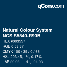 カラーコード: Natural Colour System<br>NCS S5540-R90B - Blau | qconv.com