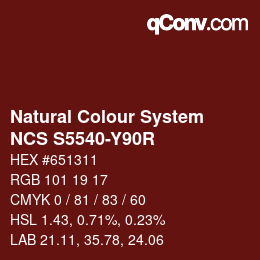 カラーコード: Natural Colour System<br>NCS S5540-Y90R - Rot | qconv.com