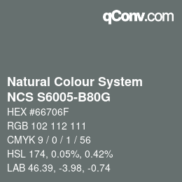 Farbcode: Natural Colour System<br>NCS S6005-B80G - Blaugrau | qconv.com