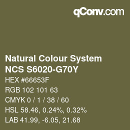 Código de color: Natural Colour System<br>NCS S6020-G70Y - Oliv | qconv.com