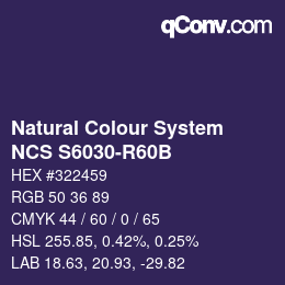 Farbcode: Natural Colour System<br>NCS S6030-R60B - Dunkelviolett | qconv.com