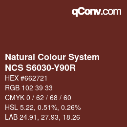 Color code: Natural Colour System<br>NCS S6030-Y90R - Braun | qconv.com