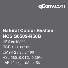 カラーコード: Natural Colour System<br>NCS S6502-R50B - 年以降の新製品 2022 | qconv.com