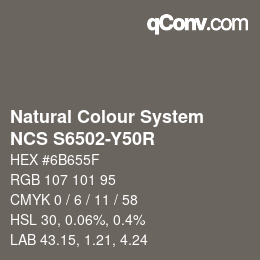 カラーコード: Natural Colour System<br>NCS S6502-Y50R - 年以降の新製品 2022 | qconv.com