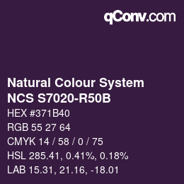 Code couleur: Natural Colour System<br>NCS S7020-R50B - Dunkelviolett | qconv.com