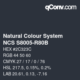 颜色代码: Natural Colour System<br>NCS S8005-R80B - Violettgrau | qconv.com
