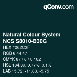 Farbcode: Natural Colour System<br>NCS S8010-B30G - Schwarzgrün | qconv.com