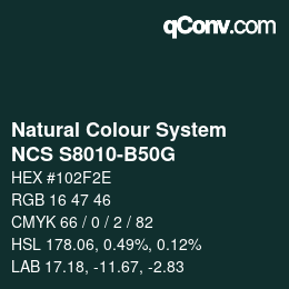 カラーコード: Natural Colour System<br>NCS S8010-B50G - Schwarzgrün | qconv.com