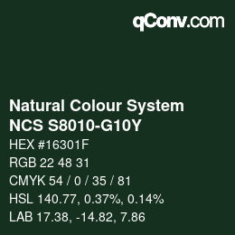 Farbcode: Natural Colour System<br>NCS S8010-G10Y - Graugrün | qconv.com