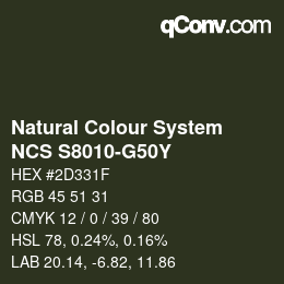 Color code: Natural Colour System<br>NCS S8010-G50Y - Braun | qconv.com