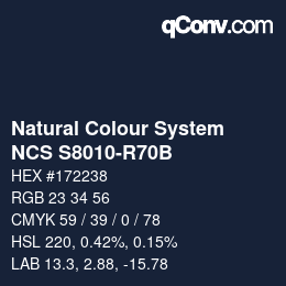 Color code: Natural Colour System<br>NCS S8010-R70B - Schwarzviolett | qconv.com