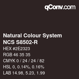 Color code: Natural Colour System<br>NCS S8502-R - Graubraun | qconv.com