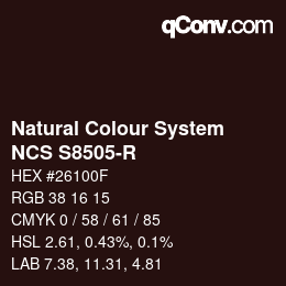 カラーコード: Natural Colour System<br>NCS S8505-R - 年以降の新製品 2022 | qconv.com