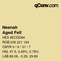 カラーコード: Neenah - Aged Felt | qconv.com