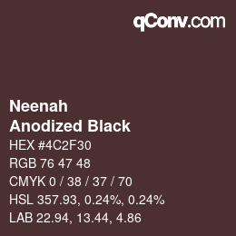 カラーコード: Neenah - Anodized Black | qconv.com