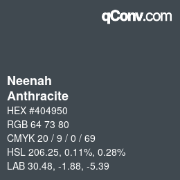 カラーコード: Neenah - Anthracite | qconv.com