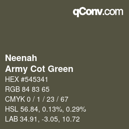 カラーコード: Neenah - Army Cot Green | qconv.com