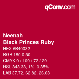 Código de color: Neenah - Black Princes Ruby | qconv.com