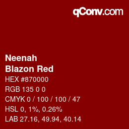 カラーコード: Neenah - Blazon Red | qconv.com
