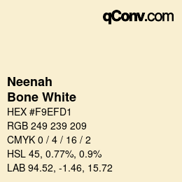 カラーコード: Neenah - Bone White | qconv.com