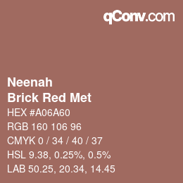カラーコード: Neenah - Brick Red Met | qconv.com