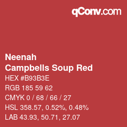 カラーコード: Neenah - Campbells Soup Red | qconv.com