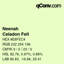 カラーコード: Neenah - Celadon Felt | qconv.com