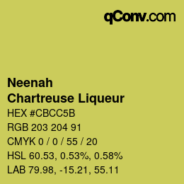 Color code: Neenah - Chartreuse Liqueur | qconv.com