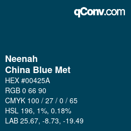 カラーコード: Neenah - China Blue Met | qconv.com