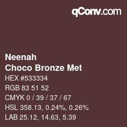 カラーコード: Neenah - Choco Bronze Met | qconv.com