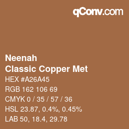 カラーコード: Neenah - Classic Copper Met | qconv.com