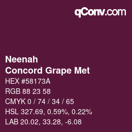 Color code: Neenah - Concord Grape Met | qconv.com