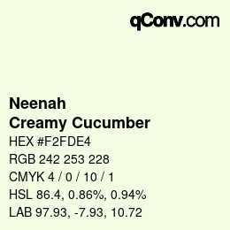 カラーコード: Neenah - Creamy Cucumber | qconv.com