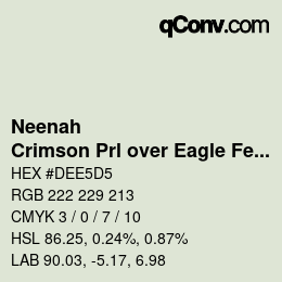 カラーコード: Neenah - Crimson Prl over Eagle Feather | qconv.com