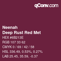 Color code: Neenah - Deep Rust Red Met | qconv.com