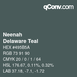 カラーコード: Neenah - Delaware Teal | qconv.com