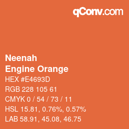 カラーコード: Neenah - Engine Orange | qconv.com
