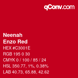 カラーコード: Neenah - Enzo Red | qconv.com