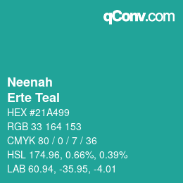 Color code: Neenah - Erte Teal | qconv.com