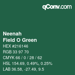 Color code: Neenah - Field O Green | qconv.com